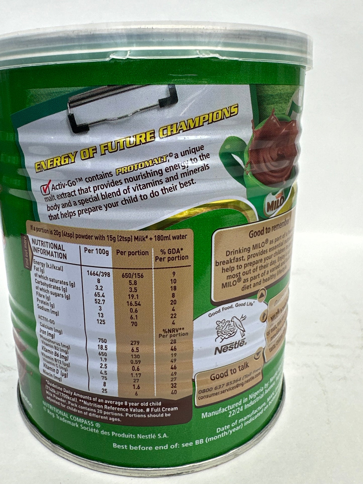 Nestlé Milo Chocolate Malted Beverage Powder 400g Tin/Refill - Energizing Drink Mix with Vitamins & Minerals