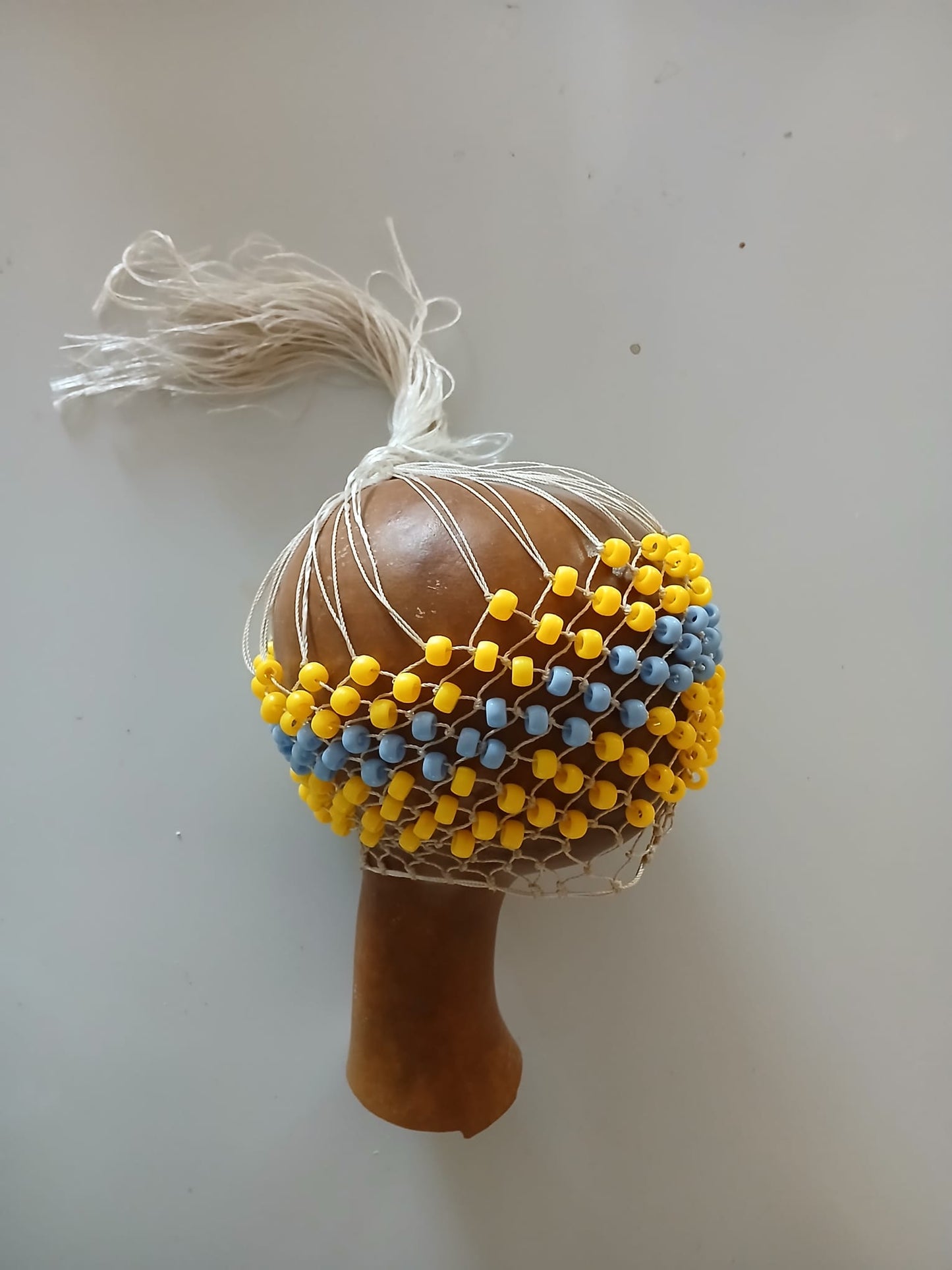 Authentic Yoruba Shekere (Sekere) – Handmade Beaded Gourd Shaker Percussion Instrument