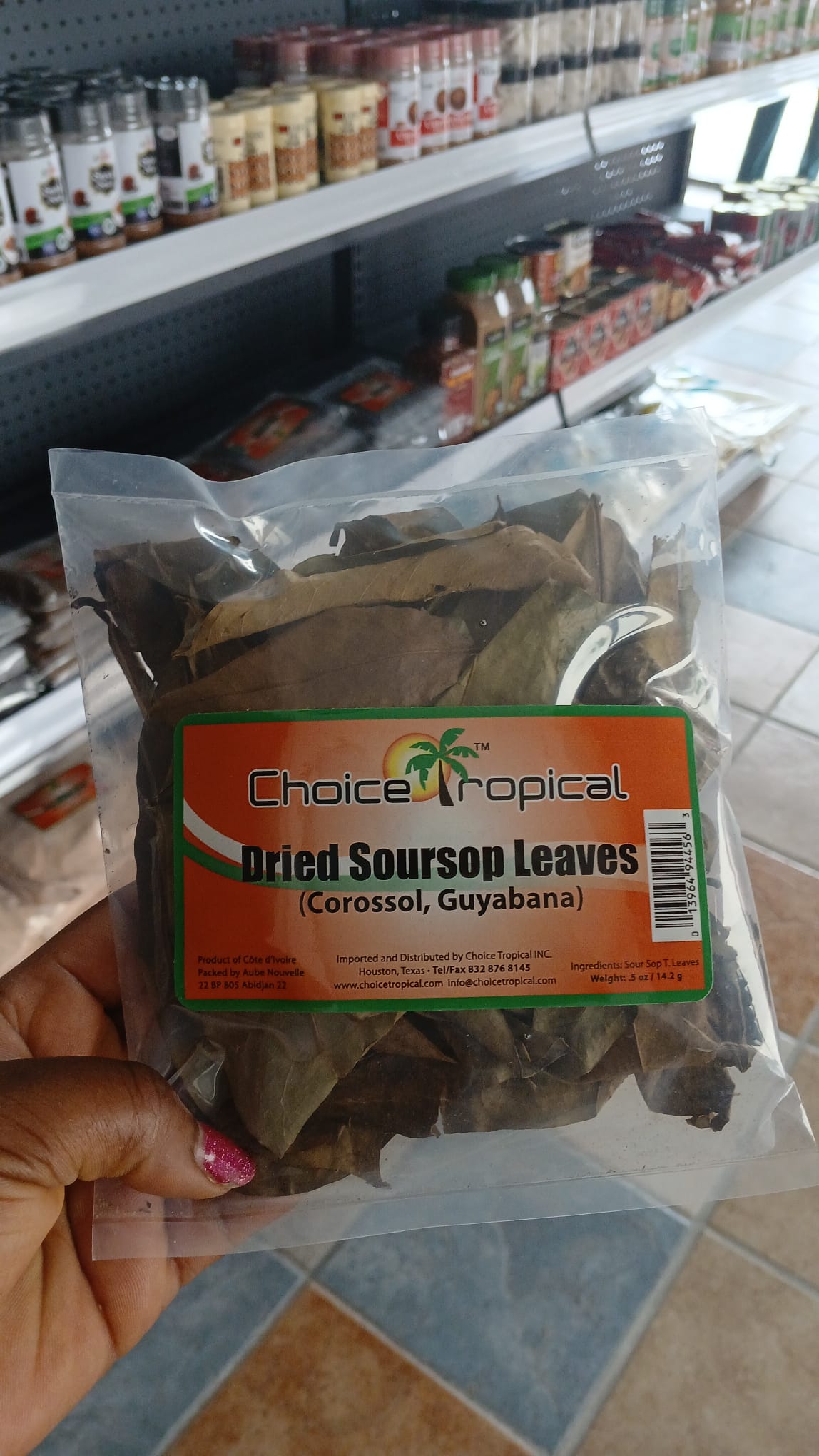 Choice Tropical Dried Soursop Leaves (Corossol, Guyabano) 2oz Pack – Natural Herbal Tea Leaves for Wellness & Relaxation