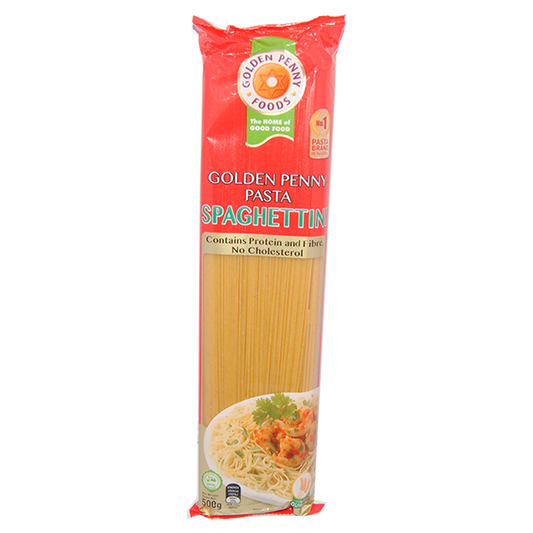 Golden Penny Spaghetti Pasta 500g Pack - Durable Al Dente Spaghetti for Italian & Nigerian Dishes
