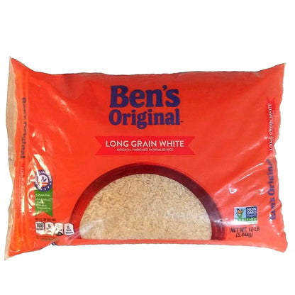 Ben's Original Long Grain White Rice 5lb (2.27kg) Bag - Parboiled Enriched Rice for Jollof, Fried Rice & Traditional Dishes