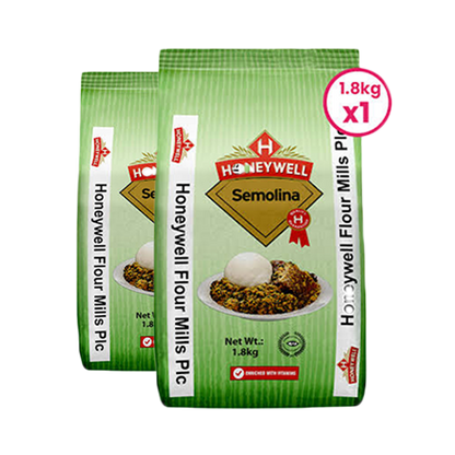 Honeywell Semolina Flour 2lb (907g) Pack - Premium Durum Wheat for Smooth Swallow & Traditional Soups