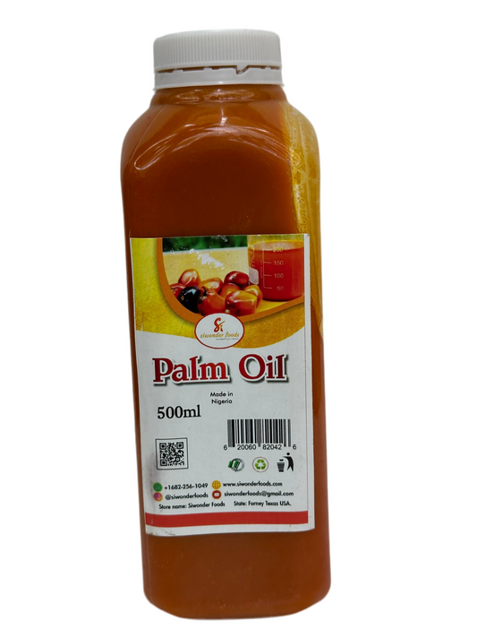 Siwanda Foods Pure Palm Oil 550ml Bottle - Nutrient-Rich Red Oil for Authentic Soups, Stews & Cooking