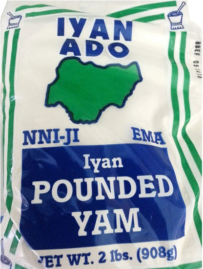 Iyan Ado Authentic Pounded Yam Flour 2lb (907g) Pack - Smooth Stretchy Swallow with Real Yam Taste