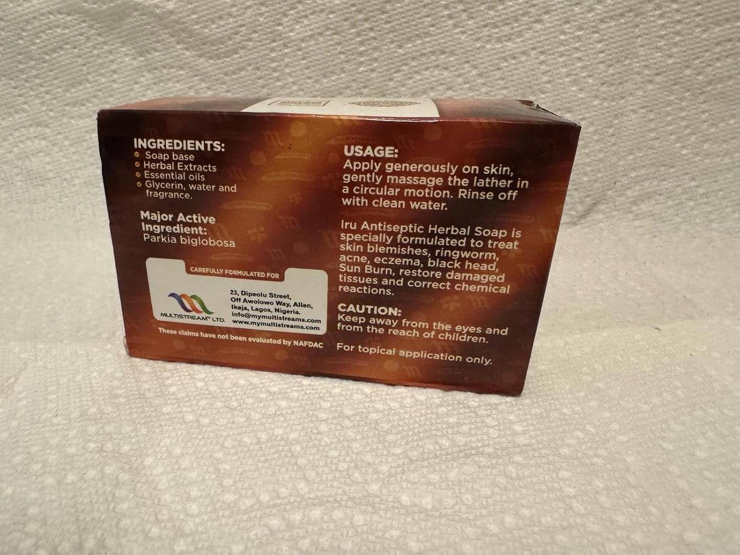 Iru Antiseptic Herbal Soap 180g - Natural Treatment for Acne, Eczema, Ringworm & Body Odor