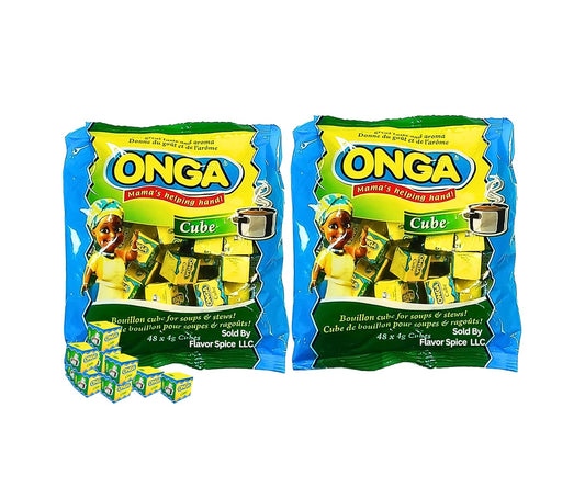 Onga Cubes Stock Seasoning 60g Pack (20 Cubes) - Umami-Rich Flavor Cubes for Soups, Stews & Jollof Rice