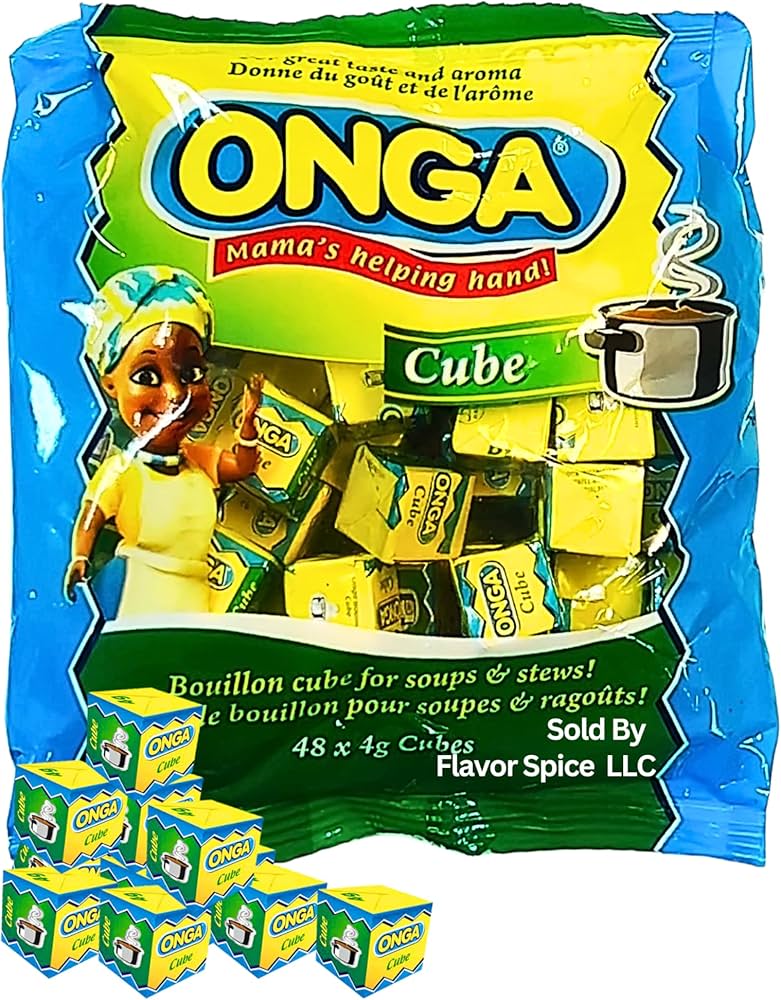 Onga Cubes Stock Seasoning 60g Pack (20 Cubes) - Umami-Rich Flavor Cubes for Soups, Stews & Jollof Rice