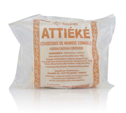Atieke Frozen Cassava Couscous 1lb Bag - Fermented, Ready-to-Heat Side for Authentic Ivorian Meals