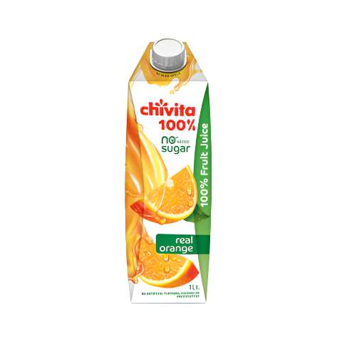 Chivita Real Orange Juice 1L Bottle - 100% Pure Orange Juice, No Preservatives, No Added Sugar