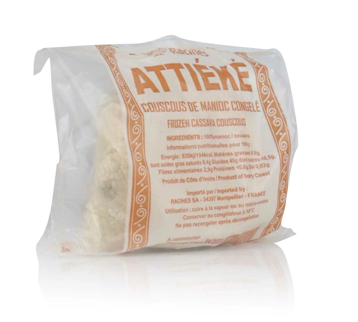 Atieke Frozen Cassava Couscous 1lb Bag - Fermented, Ready-to-Heat Side for Authentic Ivorian Meals