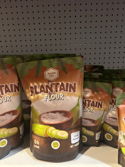 Auntie Q's Plantain Flour 2lb (907g) Pack - Naturally Gluten-Free Flour for Smooth Swallow & Baking