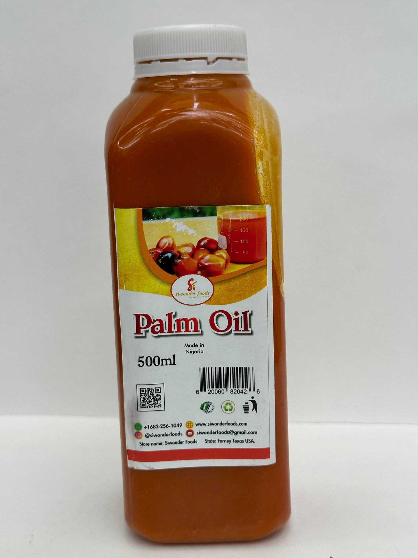 Siwanda Foods Pure Palm Oil 550ml Bottle - Nutrient-Rich Red Oil for Authentic Soups, Stews & Cooking