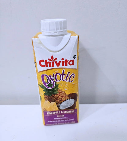 Chivita Exotic Pineapple & Coconut Juice Nectar 1L Bottle - Refreshing Tropical Blend with Real Fruit & No Added Sugar