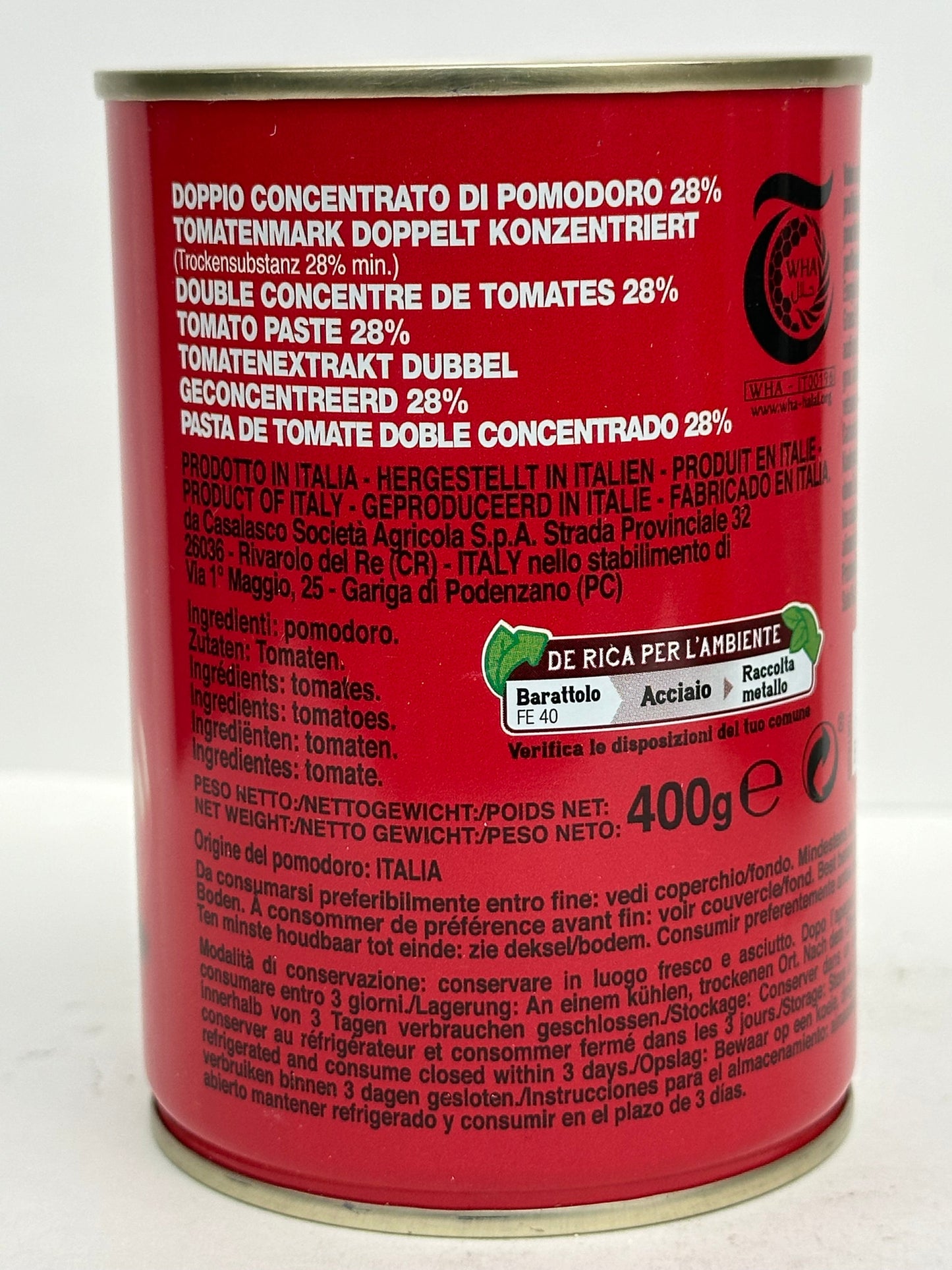 De Rica Tomato Paste 400g Tin - Rich Premium Italian Roma Tomatoes for Jollof, Stews & Soups