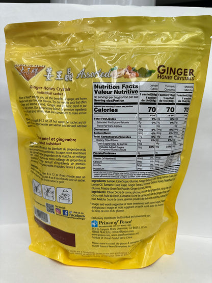 Ginger Honey Crystals Instant Drink Mix 30 Sachets (540g) - Sweet & Spicy Natural Ginger Tea for Health & Wellness