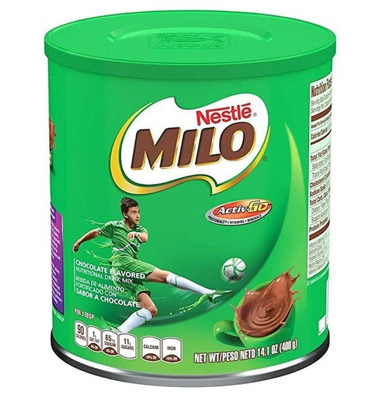 Nestlé Milo Chocolate Malted Beverage Powder 400g Tin/Refill - Energizing Drink Mix with Vitamins & Minerals