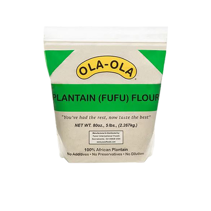 Ola Ola Plantain Fufu Flour 5lbs (2.27kg) Pack - Nutritious Smooth Swallow from Ripe Plantains
