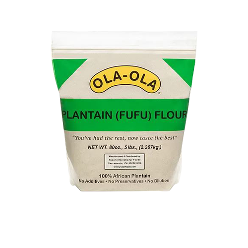 Ola Ola Plantain Fufu Flour 5lbs (2.27kg) Pack - Nutritious Smooth Swallow from Ripe Plantains