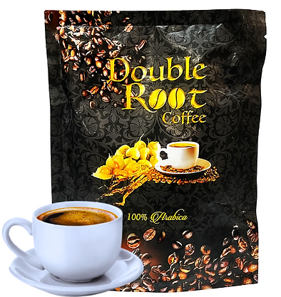 Double Root Coffee Sachet Pack (6 Sachets) - Rich Bold Arabica Blend with Herbs for Energy & Smooth Finish