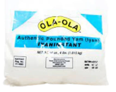 Ola Ola Authentic Pounded Yam Flour 2lb (907g) Pack - Smooth Stretchy Swallow with Real Yam Taste
