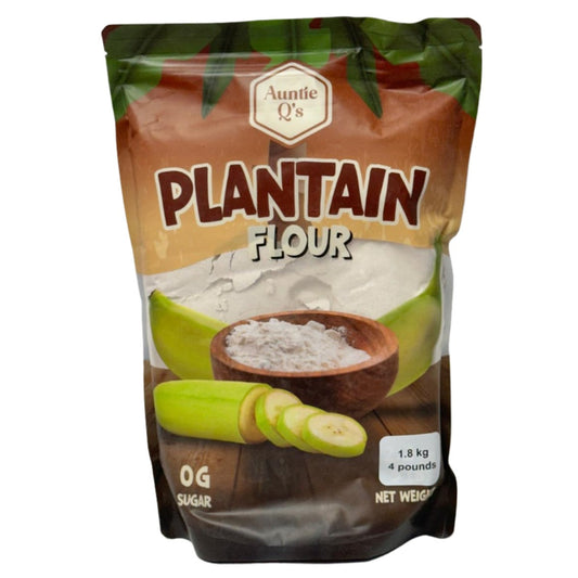 Auntie Q's Plantain Flour 2lb (907g) Pack - Naturally Gluten-Free Flour for Smooth Swallow & Baking