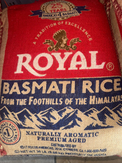 Royal Basmati Rice 5lb (2.27kg) Bag - Premium Long-Grain Aromatic Rice for Jollof, Fried Rice & Traditional Dishes