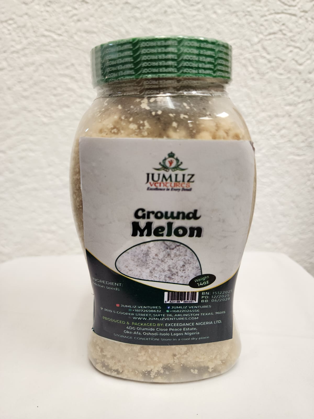 Ground Melon (Egusi) 1lb (454g) Bag – Premium Melon Seed Powder for Authentic Egusi Soup & Stews