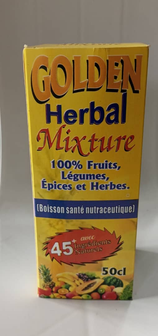 Golden Herbal Mixture 750ml Bottle - Natural Wellness Tonic with 45+ Fruits, Vegetables & Herbs