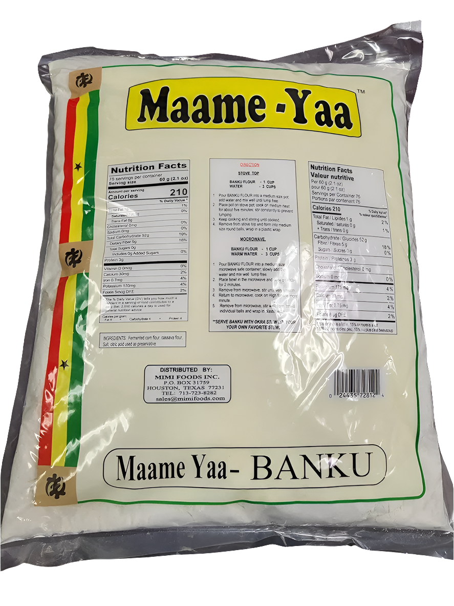 Maame Yaa Banku Flour 2lb (907g) Pack - Fermented Corn & Cassava Blend for Authentic Ghanaian Banku Swallow