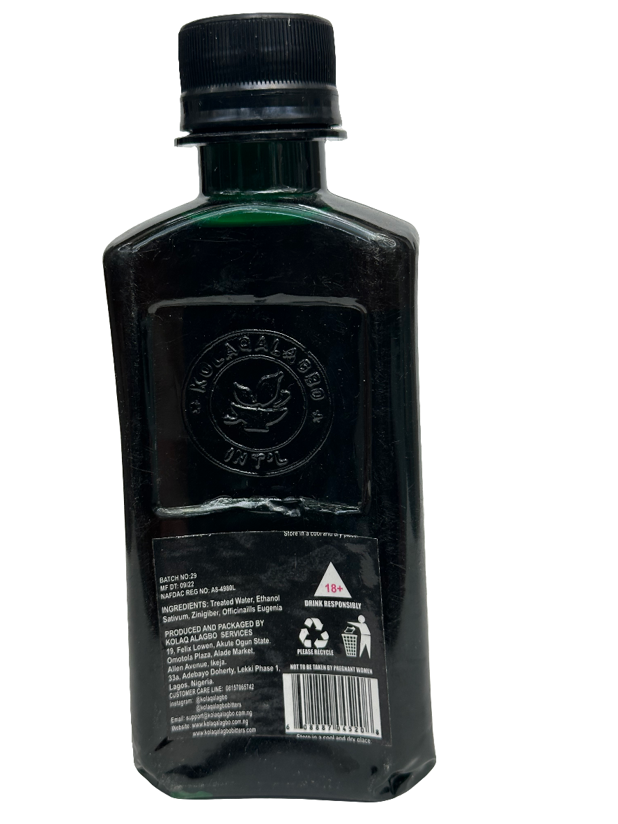 Kolaq Alagbo Bitters 200ml Bottle - Traditional Herbal Alcoholic Tonic with African Extracts