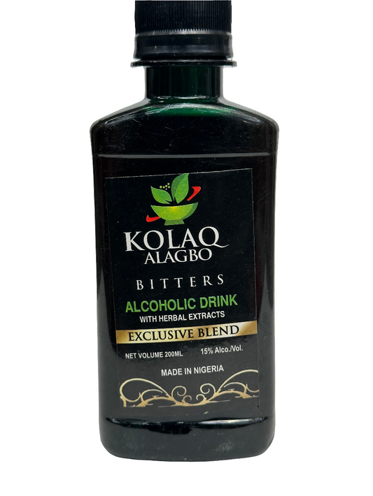 Kolaq Alagbo Bitters 200ml Bottle - Traditional Herbal Alcoholic Tonic with African Extracts