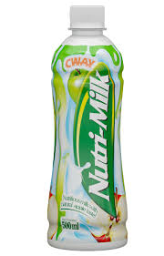 Cway Nutri-Milk Apple Drink 500ml Bottle - Creamy Apple-Flavored Milk Beverage Fortified with Vitamins