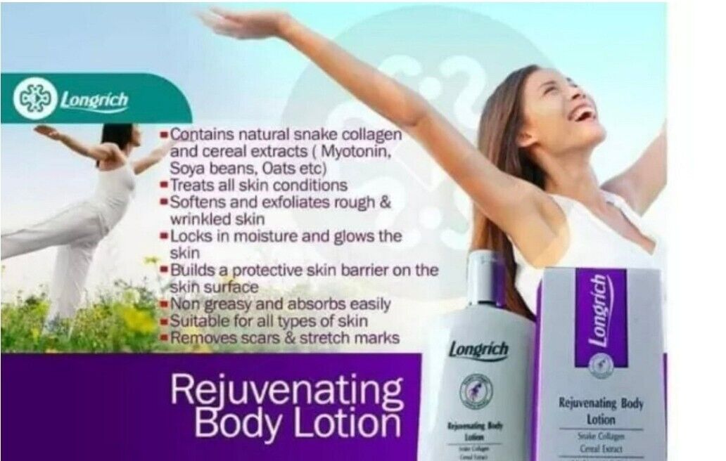 Longrich Rejuvenating Body Lotion 165ml - Snake Collagen & Cereal Extracts for Anti-Aging & Deep Moisture
